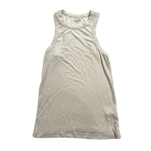 Splits59 Kiki Rib Full Length Racerback Tank in White - Picture 1 of 5